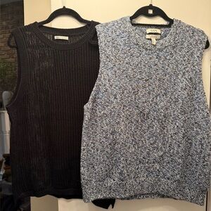 COS Black and Blue Men's Sleeveless Knit Tops